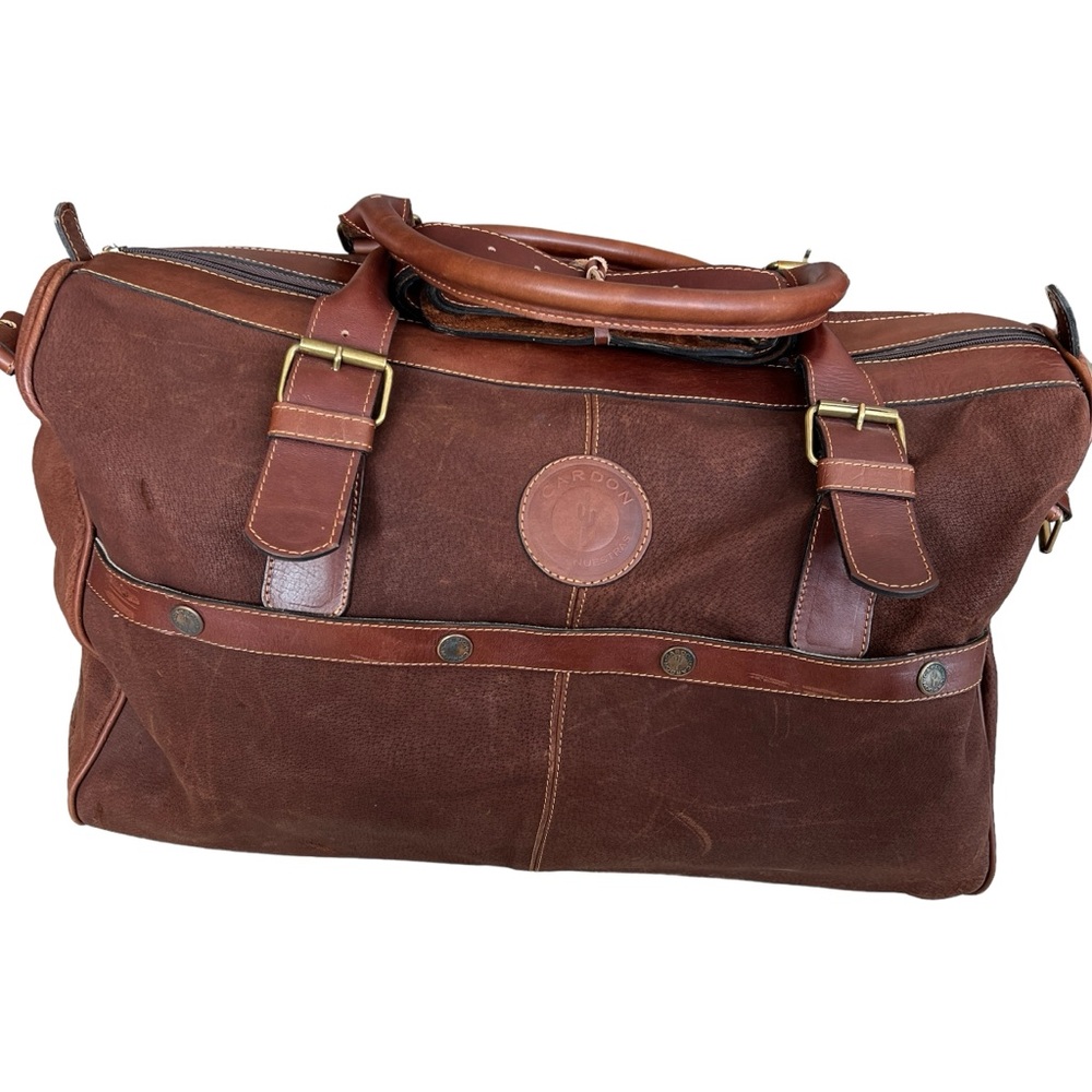 CARDON COSAS NUESTRAS LEATHER DUFFLE BAG SHOULDER STRAPS CLEAN INSIDE